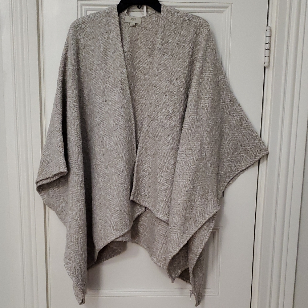LOFT Heathered Gray Poncho